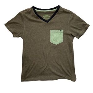 Men’s No Fear melange‎ cotton V-neck t-shirt with a pocket size large